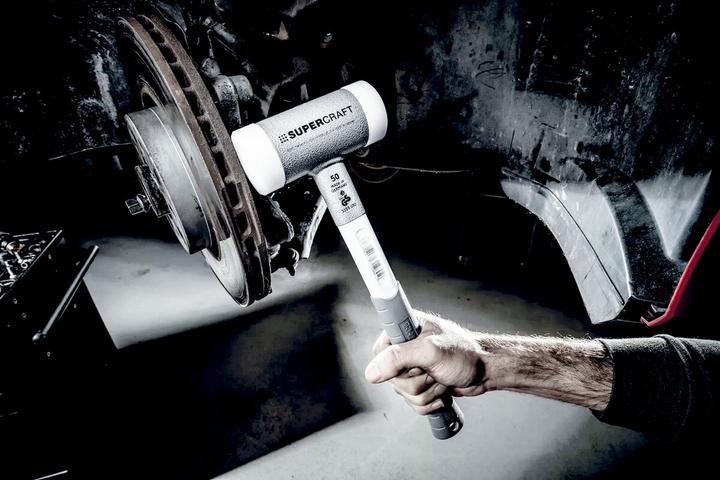 Actual product image Halder SUPERCRAFT soft-face hammer, recoilless with 3-component handle white (1040 g)