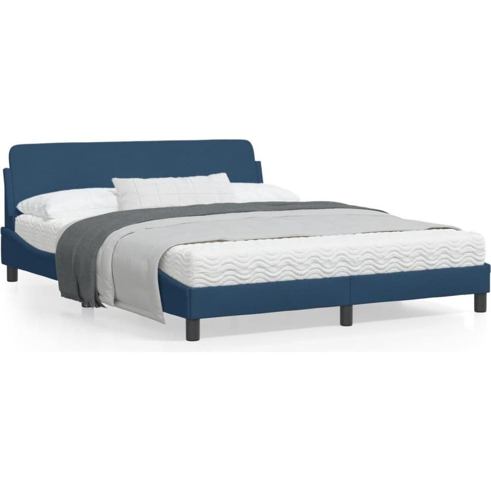 VidaXL, Bett, Bettgestell mit Kopfteil Stoff (160 x 200 cm)