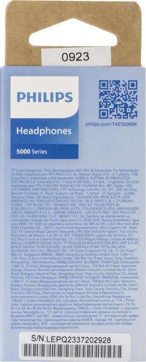 Actual product image Philips TAE5008BK/00 (NC, Cable)