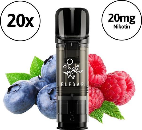 Actual product image Elfbar ELFA Pro PODs (Blueberry Sour Raspberry) - 20 PODs (Bilberry, Raspberry)