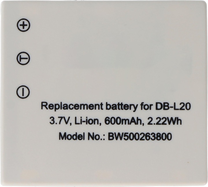 Actual product image Sanyo Battery DB-L20, Xacti DMX-C1 (Rechargeable battery)