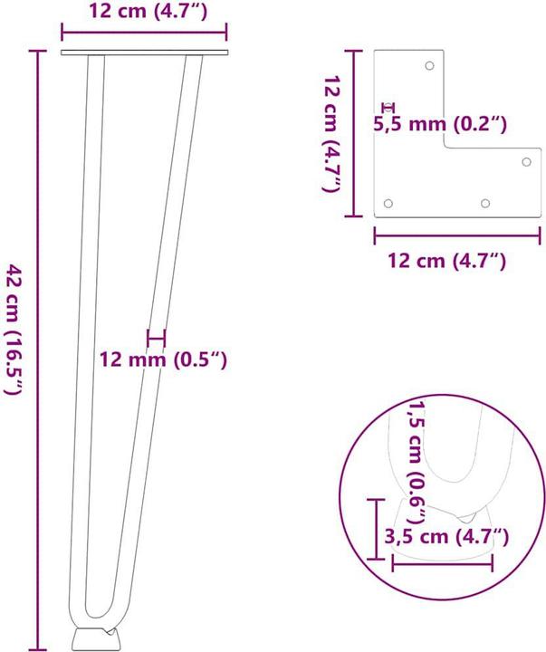 Immagine prodotto vidaXL Haarnadelbein
