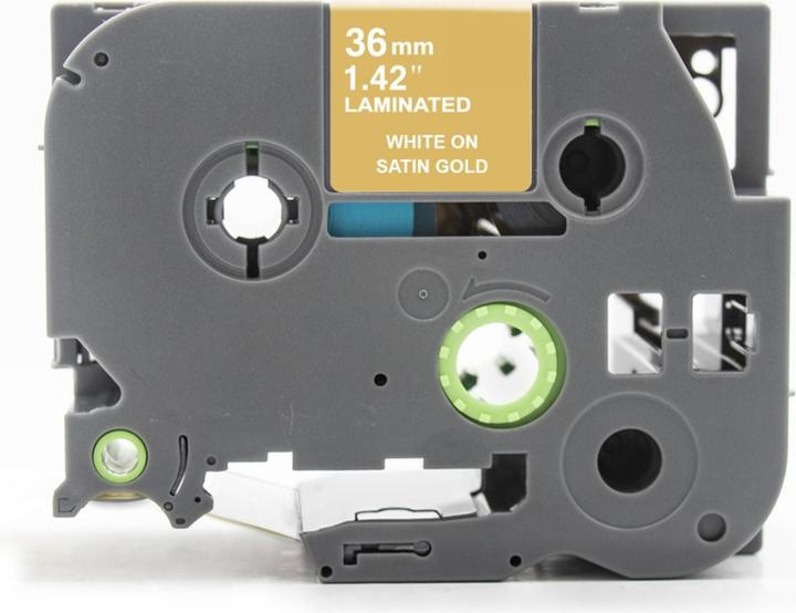 Immagine prodotto Hermex Alternatives Etikettenband zu Brother TZe-MQ865 Beschriftungsband (3.60 cm, Bianco, Oro)