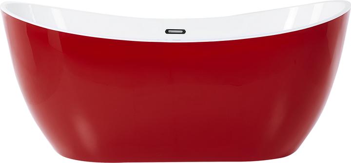 Actual product image Beliani Bathtub freestanding red oval 160 x 76 cm ANTIGUA (220 l, 160 cm, 160 cm)