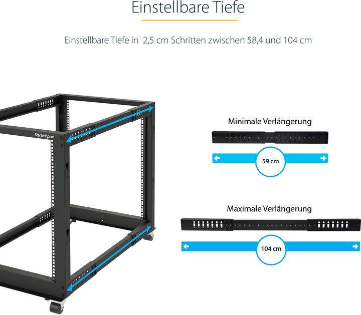 Actual product image StarTech open frame (25 RU)