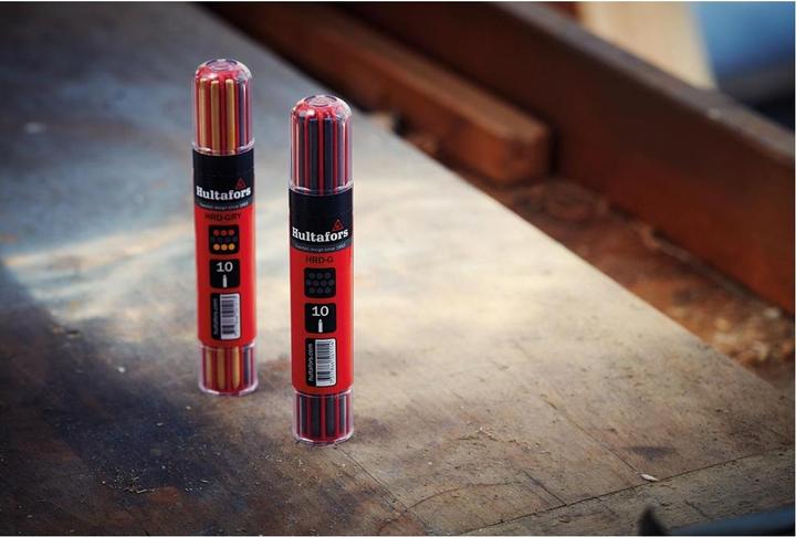 Image du produit Hultafors Recharge à sec - Pakke m/4 grafitstifter & 6 kridt (rød+gul) 650120 (10 pcs)