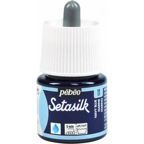 Pebeo, Künstlerfarbe + Bastelfarbe, Setasilk (Marineblau, 45 ml)