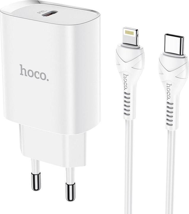 Actual product image Hoco Charger household N14 Smart Charging PD20W Type-C to Lightning white (20 W)