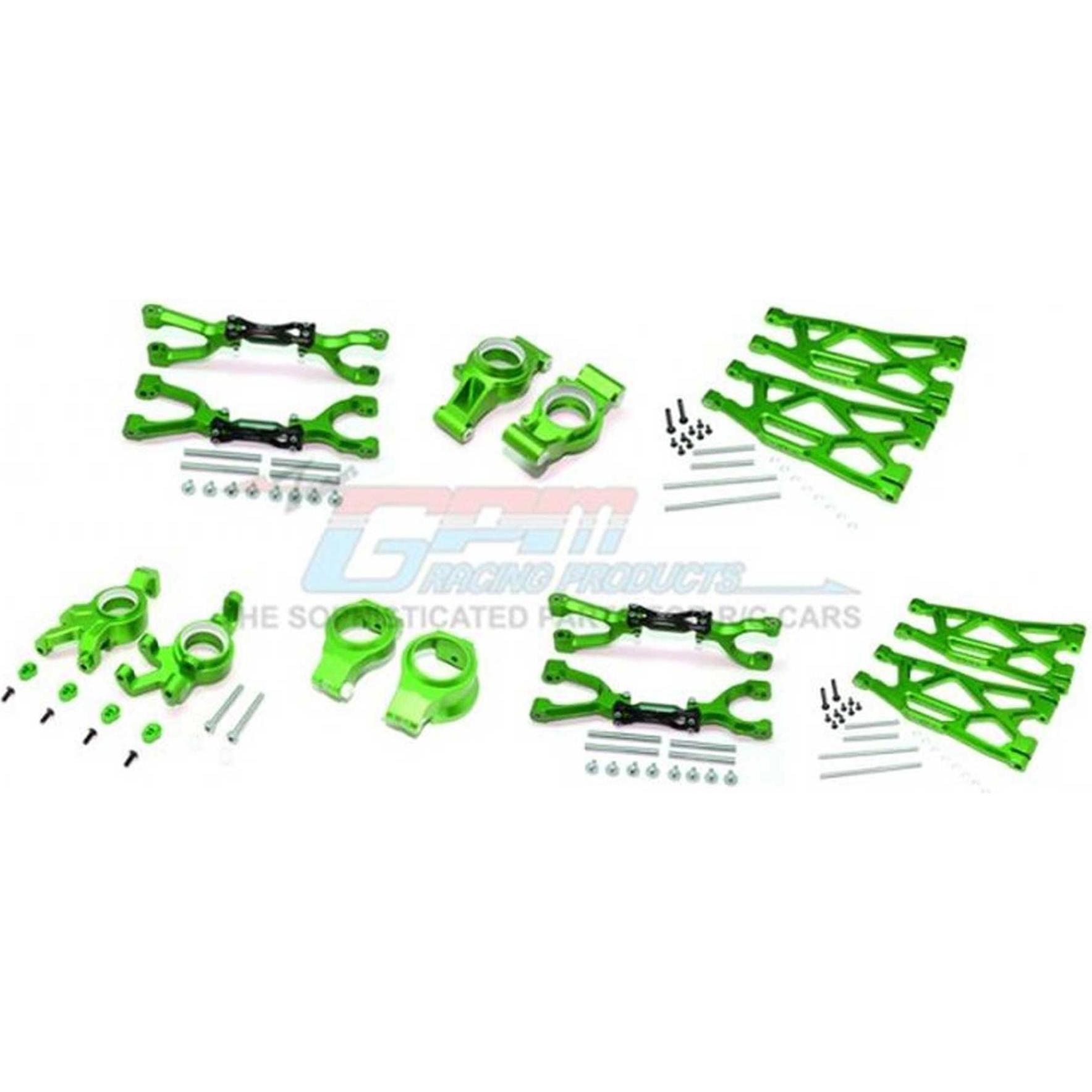 GPM set di sospensioni in alluminio completo v/h verde trx x-maxx
