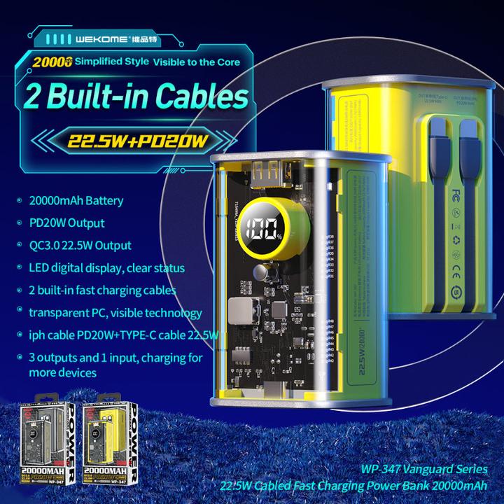 Actual product image Wekome Power nbank Super Fast Charging (20000 mAh, 22.50 W, 74 Wh)