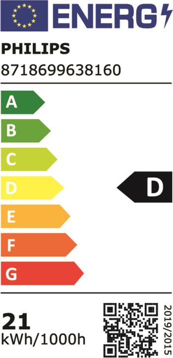 Energie-Label Philips Professional LED E27 21 W = 80 Neutralweiss (E27, 3000 lm, 6x)