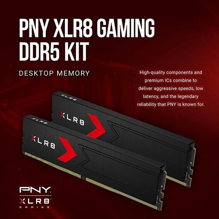 Actual product image PNY Speicher DDR5 64GB (2x32) 6000 C30 (2 x 32GB, 6000 MHz, DDR5 RAM)