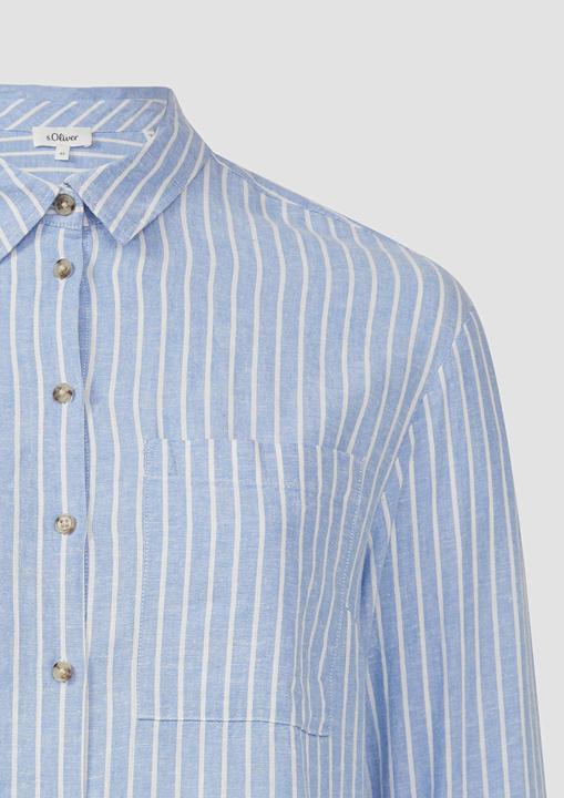 Immagine prodotto S.Oliver Bluse Gestreifte Bluse aus Leinenmix mit überschnittenen Schultern (46)