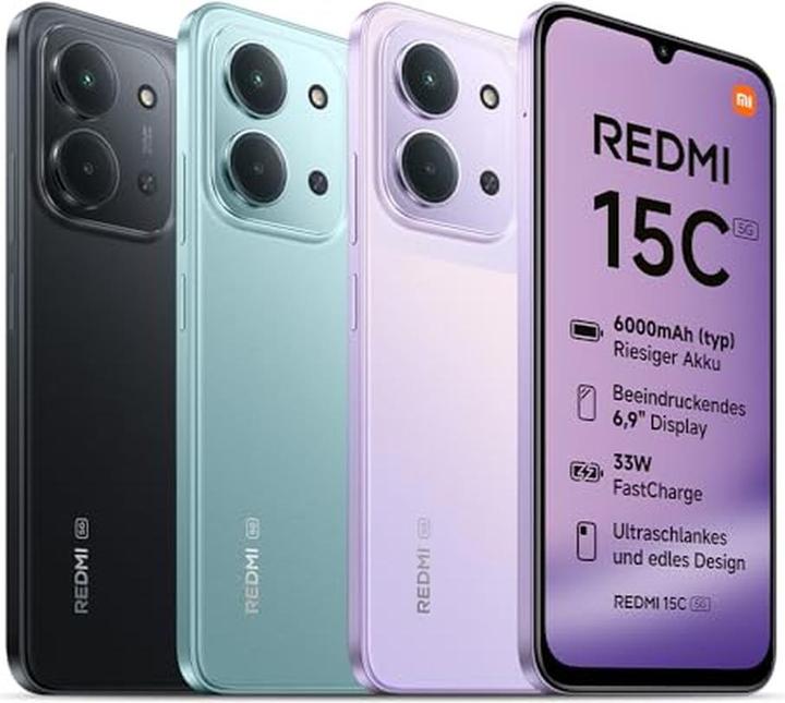 Actual product image Xiaomi Redmi 15C (128 GB, Mint green, 6.71")