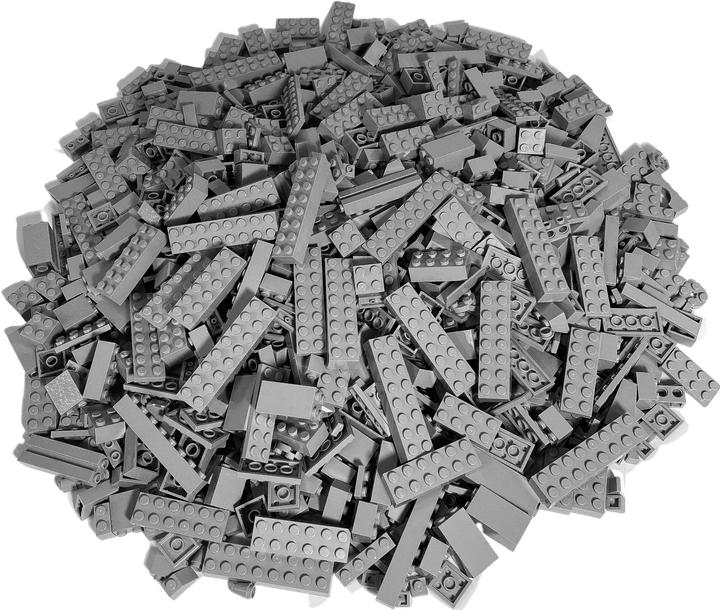 Produktbild LEGO Steine Hellgrau gemischt - 100 Stück - Light bluish bricks grey - NEU (LEGO Zubehör)