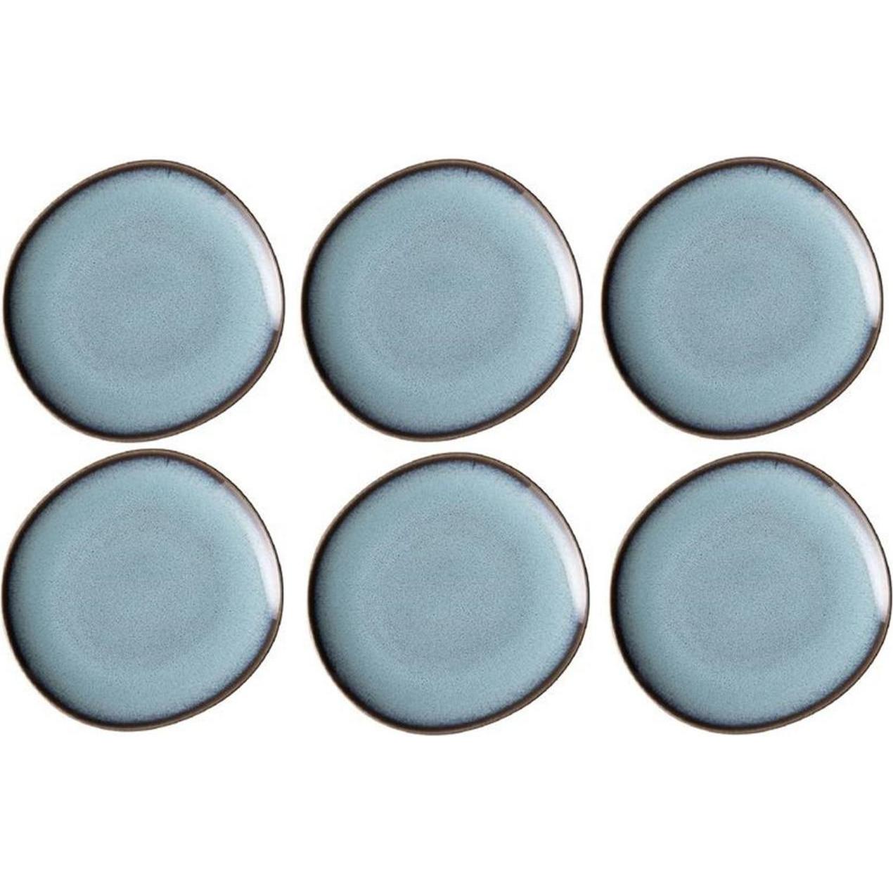 Villeroy & Boch Frühstücks- & Dessertteller Lave Ø 17 cm, 6 Stück, Hellblau, Teller, Blau