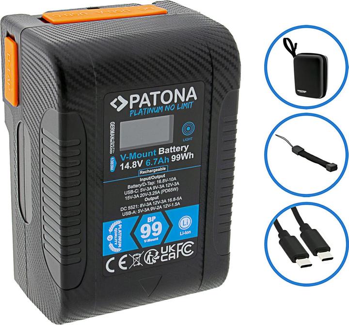 Actual product image Patona Platinum V-Mount BP-99W (Camera battery)