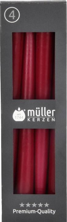 müller Kerzen Bougie Etoile 24.5 x 2.2 cm, Bordeaux, 4 pièces (4 pcs)