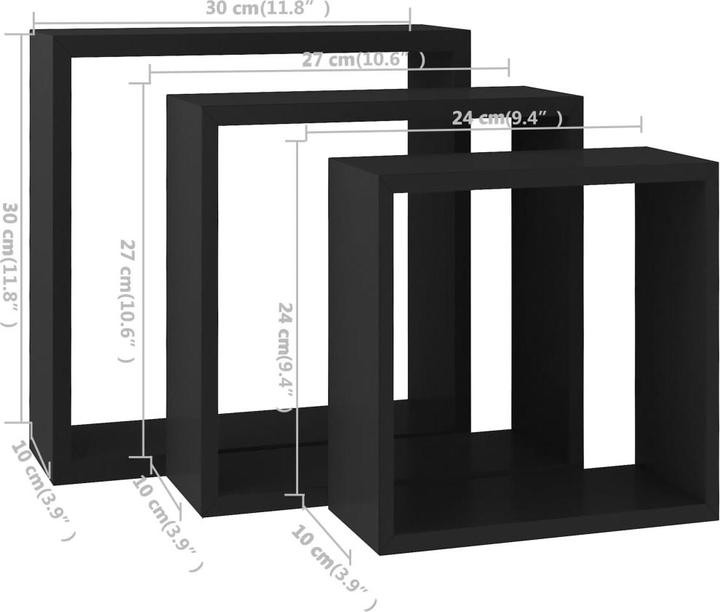 Actual product image vidaXL Wandregal (30 x 10 x 30 cm)