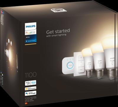 Actual product image Philips Hue White Starter Set (E27, 9.50 W, 1055 lm, 3 x, F)