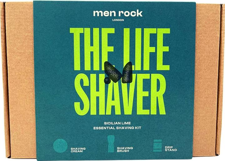 Produktbild Men Rock The Life Shaver Sicilian Lime Essential Shaving Kit, shaving cream 100ml, sahving brush, drip stand (Aftershave Gel, 100 ml)
