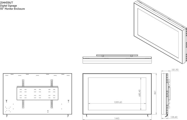 Produktbild DSS Monitorbox Landscape, 55" Bildschirm, schwarz (55")