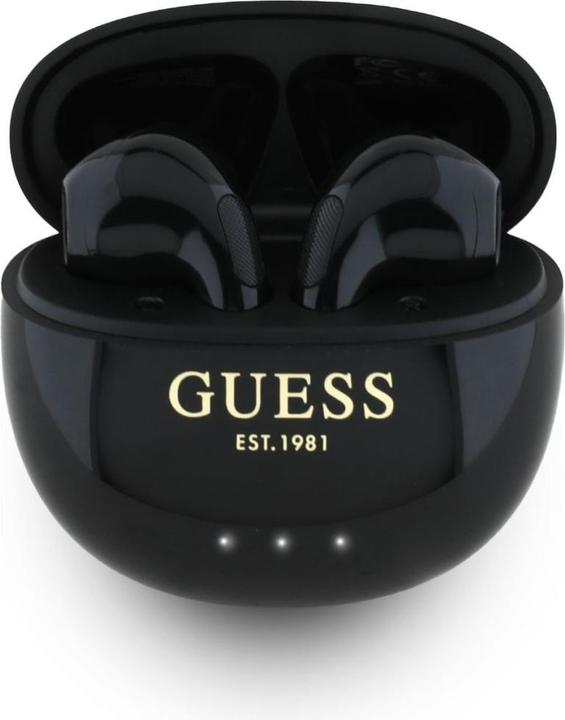 Produktbild Guess Glossy Effect Egg Shape Printed Classic Logo TWS headphones - black (24 h, Kabellos)