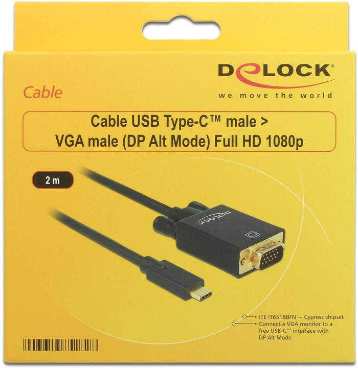 Image du produit Delock USB Typ C — VGA (2 m, VGA, USB Type C)