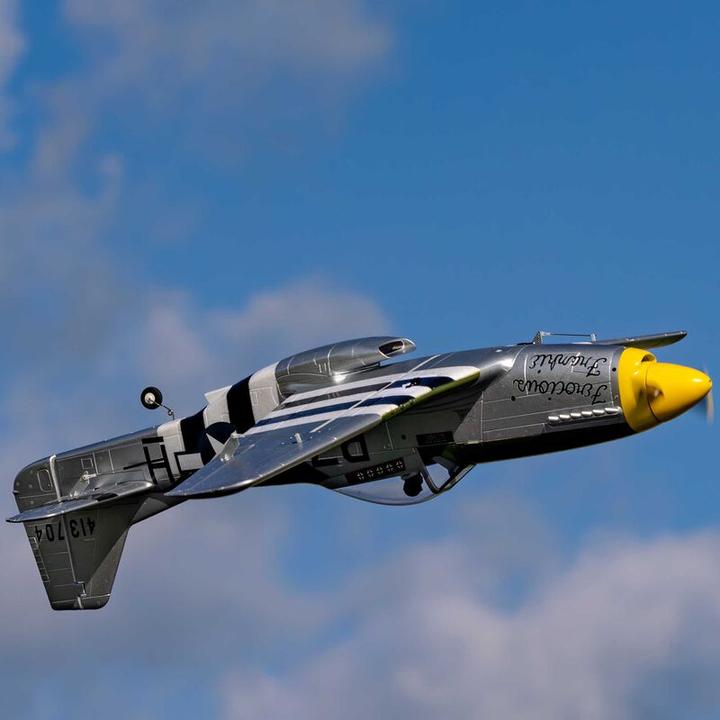 Actual product image E-Flite AVION Mustang P-51D 1000mm EP BNF with AS3X+ and SAFE Select (Warbird)