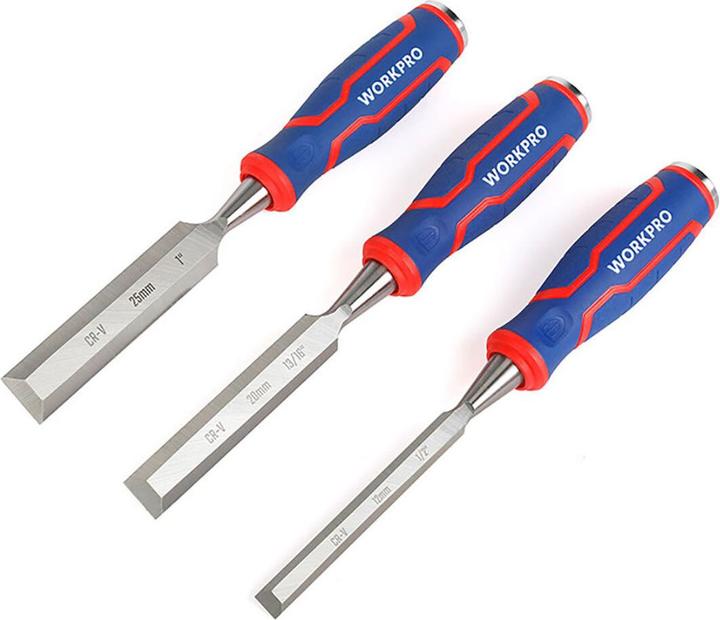 Actual product image Workpro Chrome vanadium steel chisel set 3 pieces