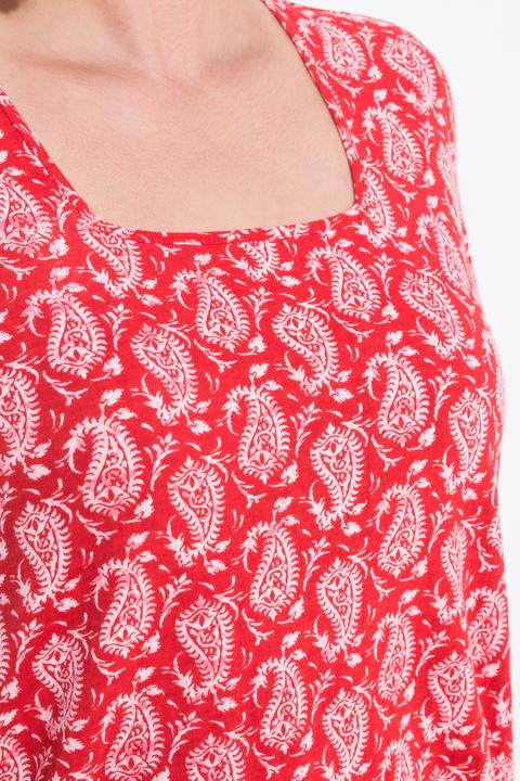 Produktbild Ulla Popken T-Shirt, gemustert, A-Linie, Carree-Ausschnitt, Halbarm (58)