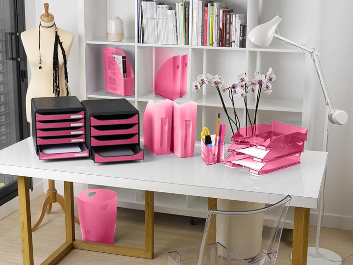 Image du produit Exacompta Ecobin framboise translucide (15 l)
