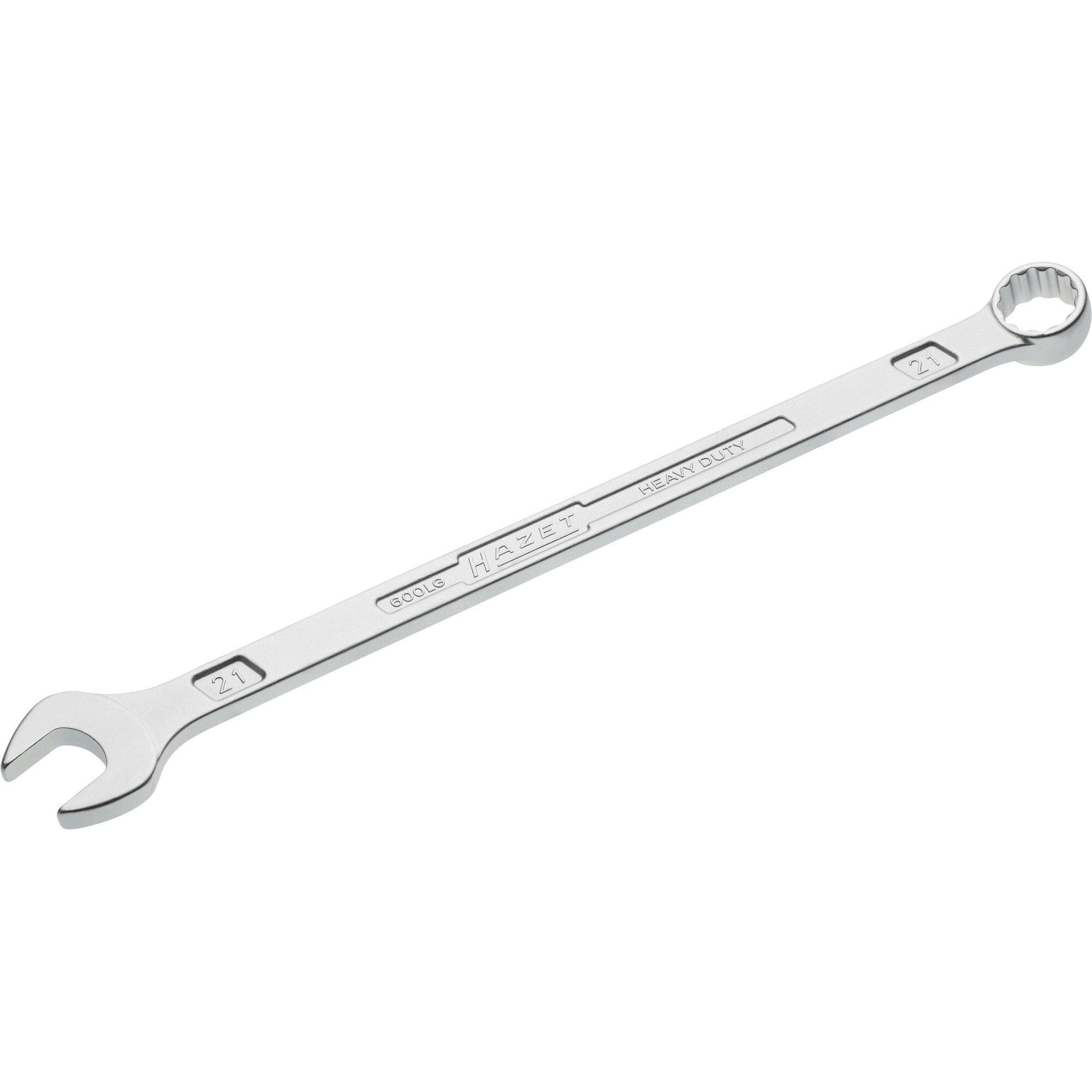 HAZET, Schraubenschlüssel, Ring-Maulschlüssel ∙ extra lang ∙ schlanke Bauform 600LG-21 ∙ Aussen Doppel-Sechskant-Tractio...