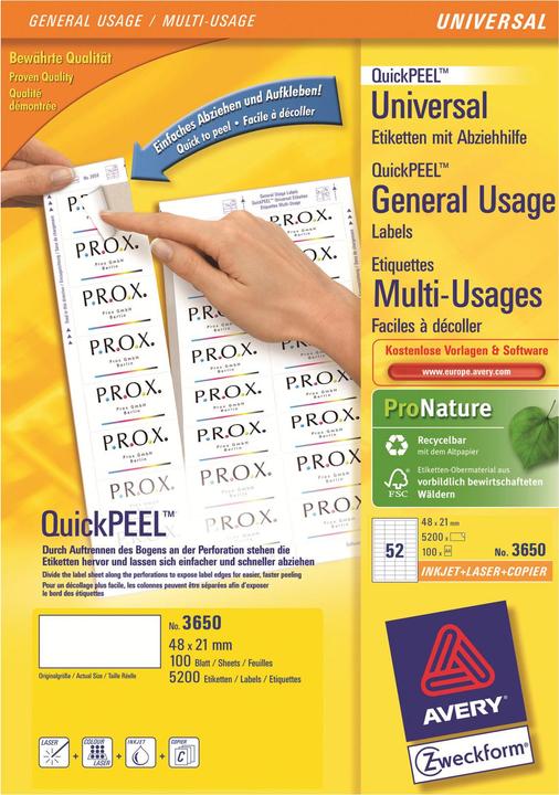 Produktbild Avery Universal-Etiketten