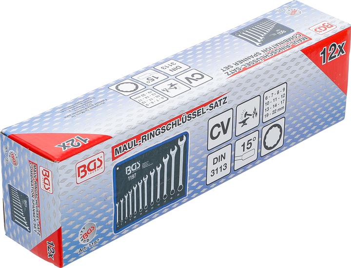 Produktbild BGS Maul-Ringschlüssel-Satz (19 mm, 6 mm, 12 mm, 14 mm, 22 mm, 10  mm, 7 mm, 17 mm, 11 mm, 8 mm, 9 mm, 13 mm, 20 mm)