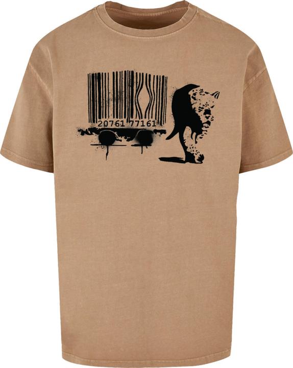 Produktbild Merchcode Brandalised - Barcode Leopard Acid Washed Oversize Tee - 189201 (S)