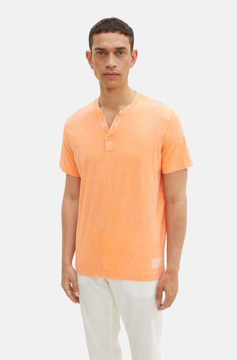 Produktbild Tom Tailor T-Shirt Kurzarmshirt mit Henley-Ausschnitt und ausgewaschener Optik (XL)