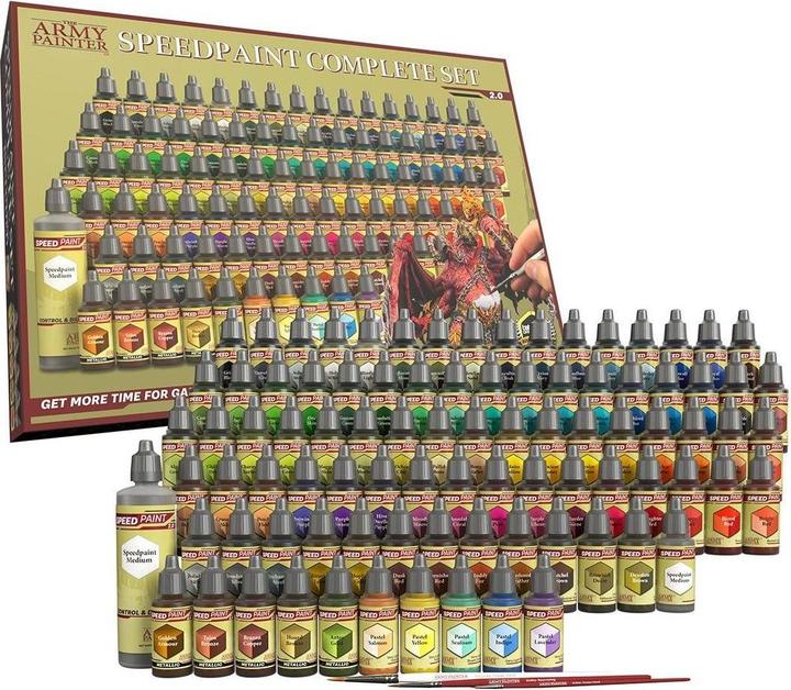 Produktbild The Army Painter Speedpaint Complete Set 2.0 (Pink, Rot, Bronze, Silber, Blau, Braun, Schwarz, Gelb, Gold, Violett, Substanz: Flüssigkeit, Grau, Grün, 1620 ml)