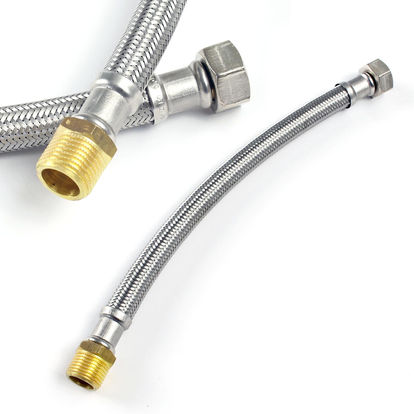 XPOtool, Zubehör Sanitärinstallation, Flexschlauch 600mm DN13 Panzerschlauch 1/2" AG 20,95mm 1/2" ÜM 18,64mm