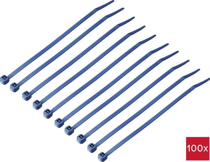 Image du produit Tru Components TC-12533344 Collier de serrage 150 mm 3.6 mm bleu métal détectable 1 (150 mm, 100 pcs)