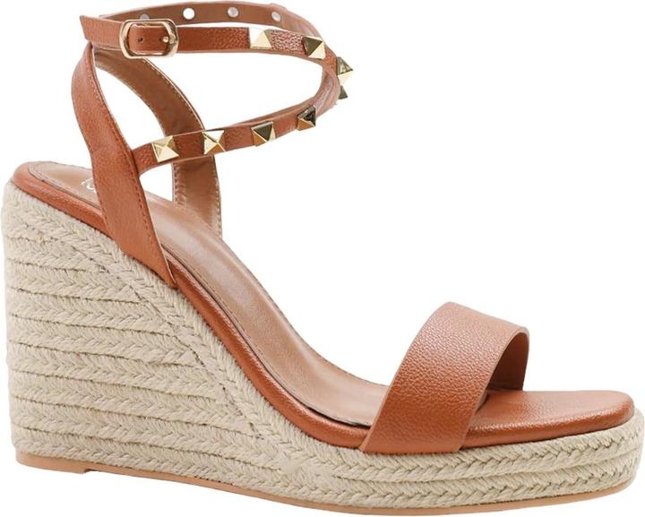 Actual product image Where's That From Womens/Ladies Texas Studded PU Crossover Strap Wedge (40)