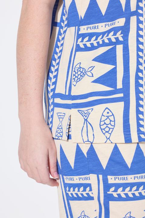 Immagine prodotto Ulla Popken Maglia polo in cotone biologico con pesci e mezze maniche (42, 44)