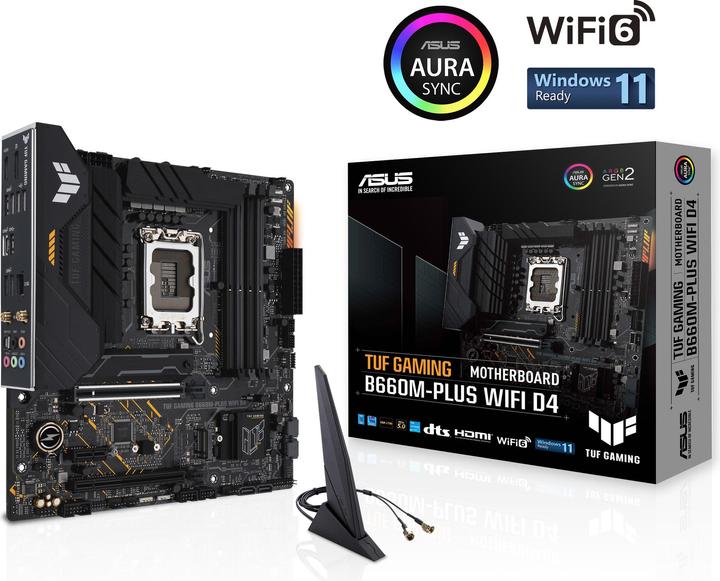 Produktbild ASUS TUF GAMING B660M-PLUS D4 (LGA 1700, Intel B660, mATX)