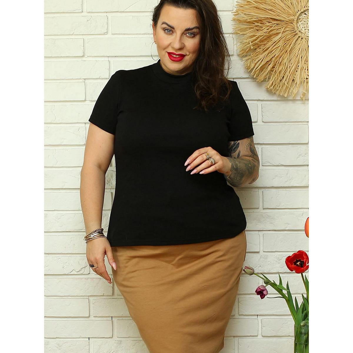 Karko, Damen, Bluse, Plus-Size Bluse, Schwarz, (38, 39, 40)