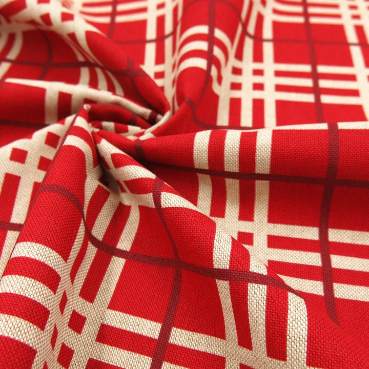 Produktbild Stoffrestposten Canvas - Karo Rot