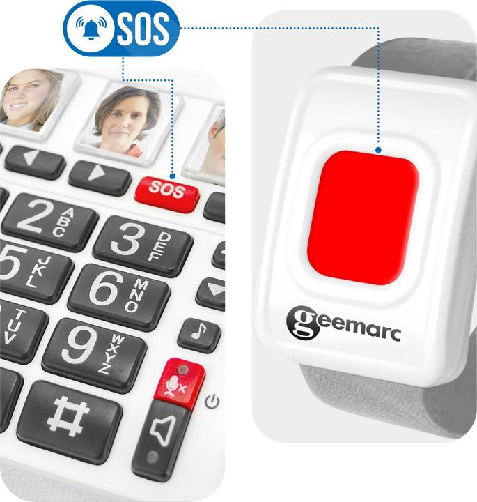 Actual product image Geemarc CL9000 - 4G corded emergency call phone with emergency call bracelet