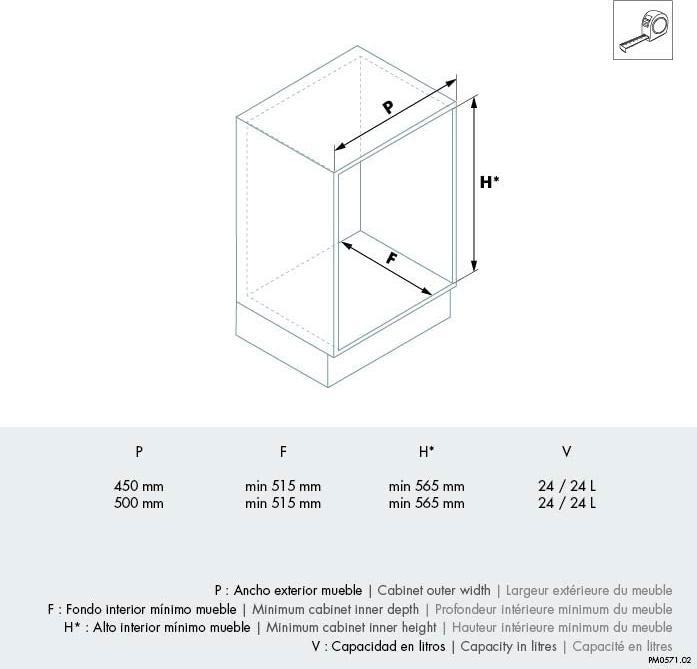Immagine prodotto Menage Confort Cestino estraibile con apertura automatica per mobili da cucina (24 l)