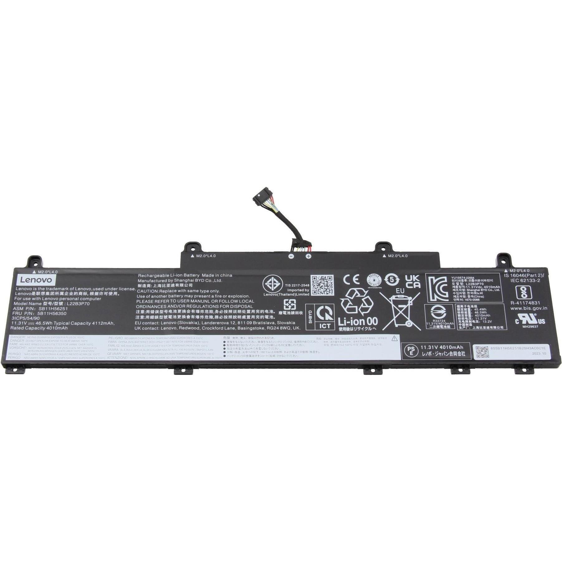 Lenovo L22X3P70 (3 Zellen, 4112 mAh), Notebook Akku