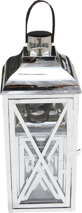 Mojawo 3er Set Edelstahl Glas Laternen Windlicht Gartenlaterne H25/35/49cm