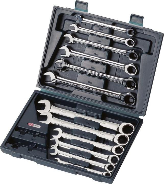Actual product image KS Tools GEARplus® Ratchet ring spanner set. 12 pcs. (19 mm)